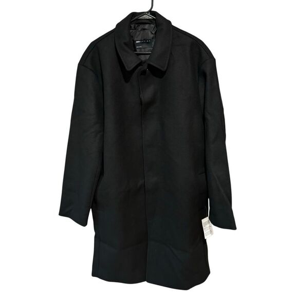 ASOS Design relaxed fit wool mix overcoat in Black - Picture 5 of 8